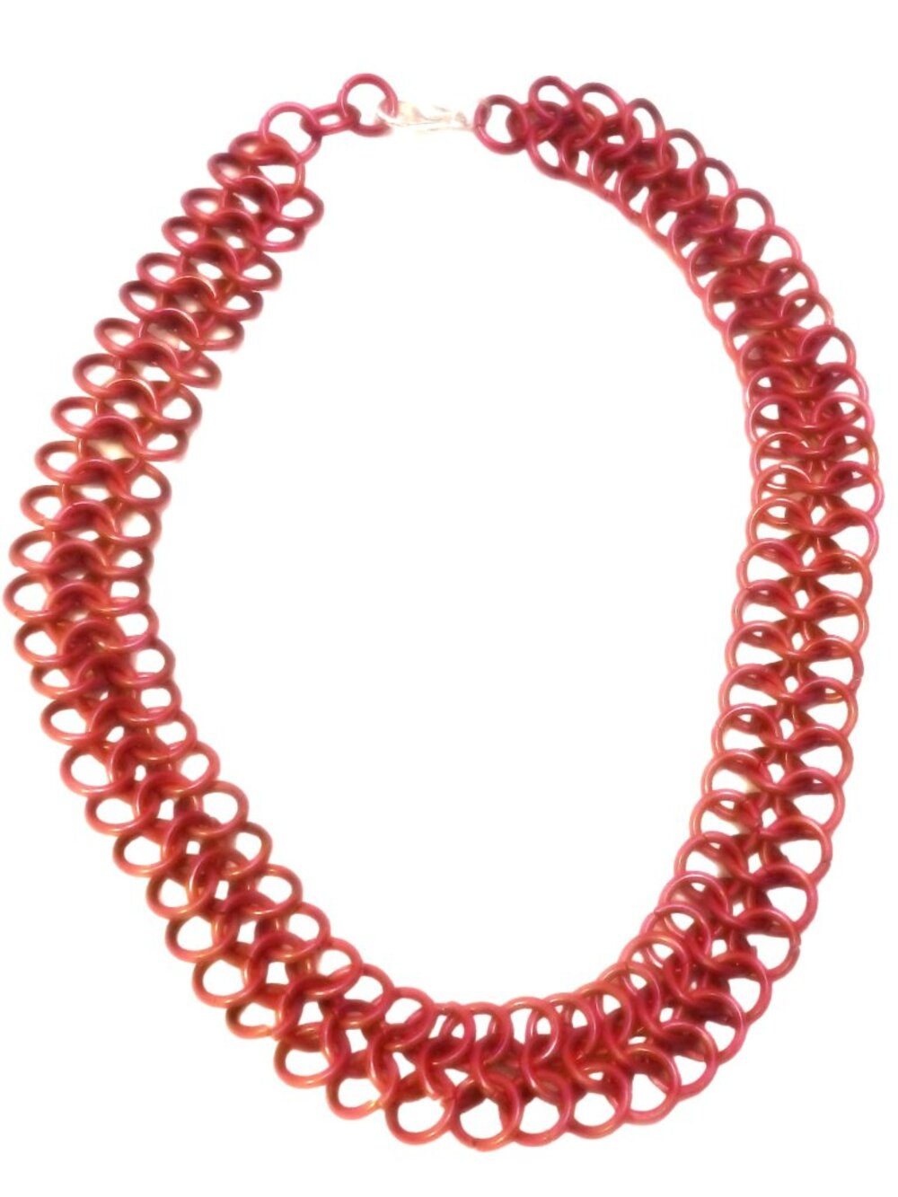 Red chainmail necklace 1267